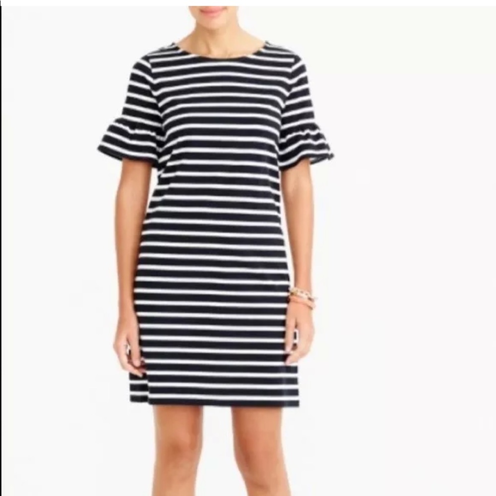 J Crew Factory Striped Bell Sleeve Striped Dress